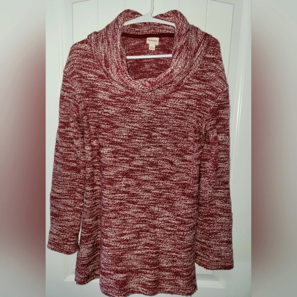 Merona Red Cowl Neck Sweater with Turtleneck Design Small